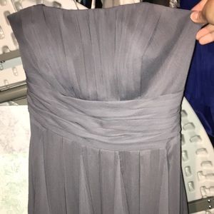 Gray strapless dress